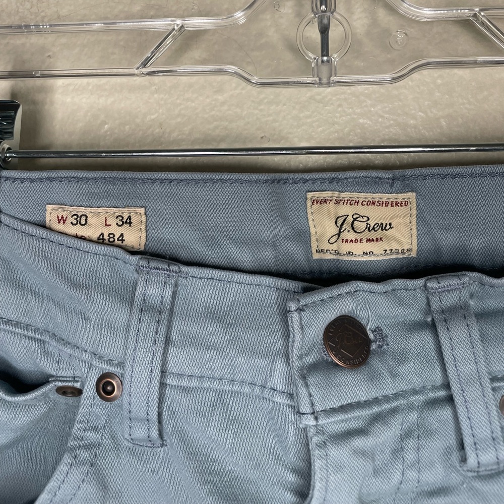 J. Crew 484 Stretch Slim Narrow Tapered Leg Light Blue 34” Inseam - Picture 4 of 7